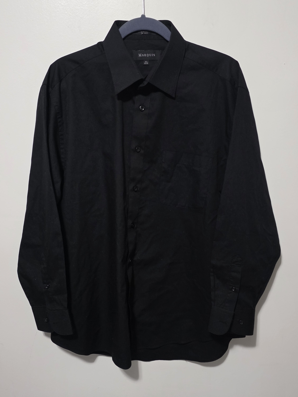 Marquise Men's Black Button-Front Dress Shirt